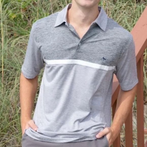 NWT Simply Southern Men's Performance‎ Colorblock Polo Shirt Grey Size XL - Picture 1 of 7